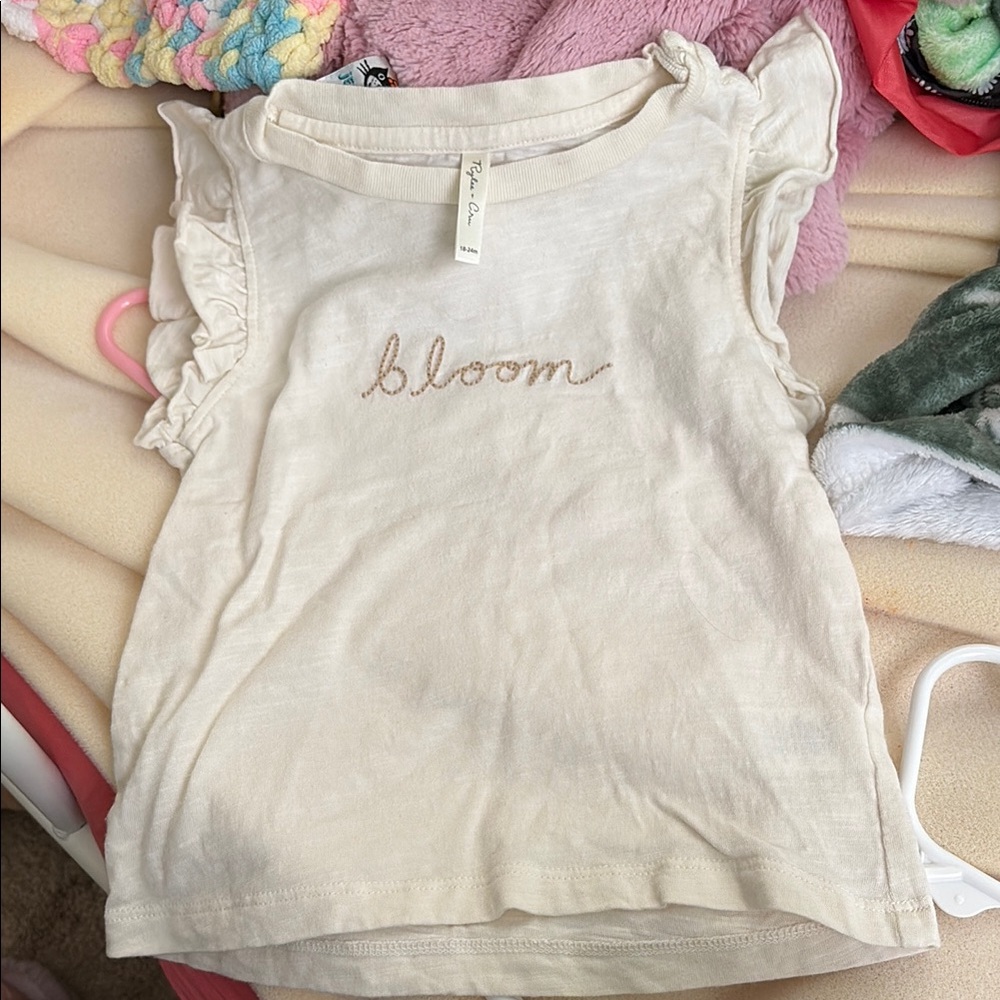 Kids Cream Shirt with Ruffle Sleeves